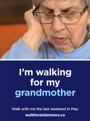 I'm walking for my grandma Banks!
